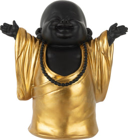 J-Line Monnik Polyresine Zwart/Goud