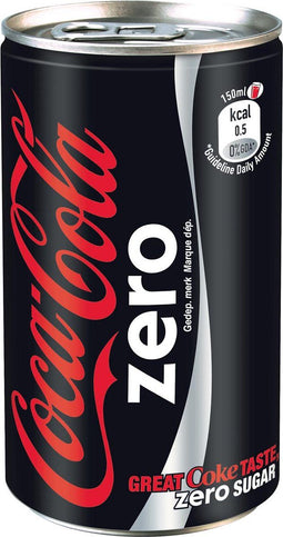 Coca-Cola Zero frisdrank, blikje van 15 cl, pak van 24 stuks