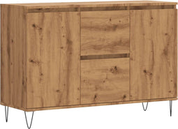 vidaXL - Dressoir - 104x35x70 - cm - bewerkt - hout - artisanaal - eikenkleurig