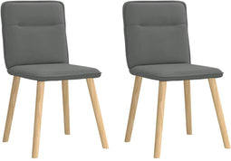 vidaXL - Eetkamerstoelen - 2 - st - stof - donkergrijs