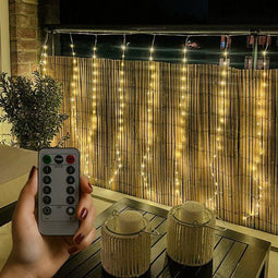 Giftmas Lichtgordijn - 420 LED Gordijnverlichting - 4×1M - 8 Functies Afstandsbediening - Warm