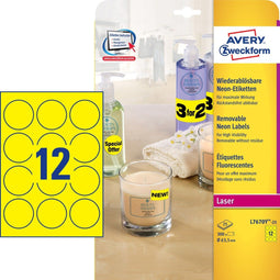 Avery L7670Y-25 - Printlabel - 25 stuks