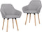 vidaXL - Eetkamerstoelen - 2 - st - stof - lichtgrijs