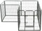 vidaXL - Hondenren - met - 8 - panelen - 80x80 - cm - staal - zwart