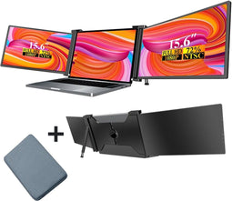 Portable Monitor Pro 2025 - Triple Monitor - Full HD 1920x1080 - Inclusief Beschermhoes en Kabels