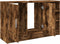 vidaXL - Wastafelkast - 90x29x55 - cm - bewerkt - hout - gerookt - eikenkleurig