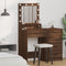 vidaXL - Kaptafel - met - LED-verlichting - - - Bruin - Eik, - 50x41x135 - cm
