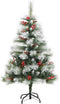 vidaXL - Kunstkerstboom - met - scharnieren - dennenappels - en - bessen - 150 - cm