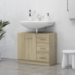 vidaXL - Wastafelkast - 63x30x54 - cm - bewerkt - hout - sonoma - eikenkleurig