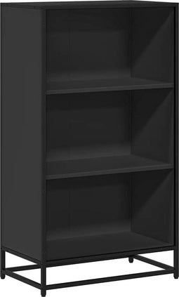 vidaXL - Boekenkast - 60x35x107,5 - cm - bewerkt - hout - zwart