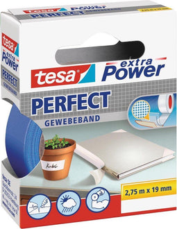 Tesa - Plakband textiel 19mmx2.75m blauw