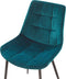 MELROSE - Eetkamerstoel - Turquoise - Fluweel