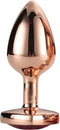 Dream Toys - Aluminium anaalplug met siersteen Medium Gleaming Love - Goud