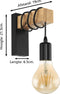 EGLO Townshend - Wandlamp - E27 - 21,5 cm - Hout - Zwart/Bruin - FSC Hout