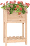 vidaXL - Plantenbak - met - schap - 54x34,5x81 - cm - massief - grenenhout