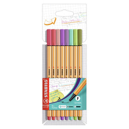 STABILO point 88 - Fineliner 0,4 mm - Nieuwe Kleuren - Etui Met 8 Kleuren