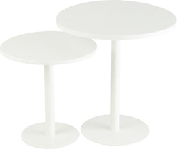 J-Line bijzettafel Rond - metaal - wit - 2 stuks