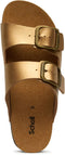 Scholl Jackie 2 - Platte sandalen - 2 Riemen Synthetisch Gelamineerd Leer - Brons