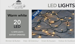 4 stuks - Anna's Collection - Lichtsnoer zwart op batterijen 20 lam...