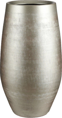 Mica Decorations Vaas/hoge bloempot - mat champage - keramiek - H50 x D29 cm - voor takken/bloemen