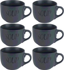 Cosy & trendy soepkommen - 6x - donkergrijs - 11 cm - 510 ml - soepbeker - kommetje - schaaltje