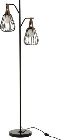 J-Line Lamp Staand Ignes Staal/Marmer Zwart