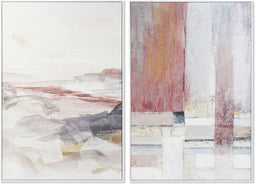 Schilderij DKD Home Decor 82,5 x 4,5 x 122,5 cm Abstract Stads (2 Stuks)