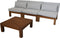 HSM Colection - Tuin loungeset Aruba 4-delig (incl. kussens) - Naturel/wit - Teak