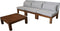 HSM Colection - Tuin loungeset Aruba 4-delig (incl. kussens) - Naturel/wit - Teak