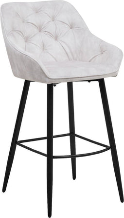 HSM Collection-Barkruk Liverpool S/2-56x61x107-Beige/Zwart-Stof/Metaal