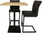 HSM Collection Bartafel Soho 75cm Naturel/Black Massief Acaciahout/Metaal
