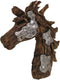 HSM Collection-Beeld Paardenhoofd-68x29x85-Bruin/Grijs-Teak/Metaal