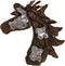 HSM Collection-Beeld Paardenhoofd-68x29x85-Bruin/Grijs-Teak/Metaal