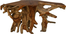 HSM Collection Bijzettafel 2 Tinten 125cm Naturel/Gebleekt Teak