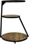 HSM Collection Bijzettafel 3 Niveaus Ø50cm Naturel/Zwart Mangohout/Metaal
