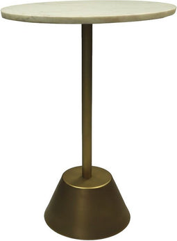 HSM Collection Bijzettafel Marmer Wit/Goud Ø40cm