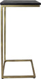 HSM Collection bijzettafel Marseille - 32x32x65 cm - Zwart/goud - Marmer/ijzer