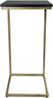 HSM Collection bijzettafel Marseille - 32x32x65 cm - Zwart/goud - Marmer/ijzer