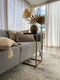 HSM Collection bijzettafel Marseille - 32x32x65 cm - Zwart/goud - Marmer/ijzer
