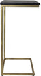 HSM Collection bijzettafel Marseille - 32x32x65 cm - Zwart/goud - Marmer/ijzer