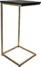 HSM Collection bijzettafel Marseille - 32x32x65 cm - Zwart/goud - Marmer/ijzer