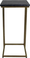 HSM Collection bijzettafel Marseille - 32x32x65 cm - Zwart/goud - Marmer/ijzer