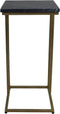 HSM Collection bijzettafel Marseille - 32x32x65 cm - Zwart/goud - Marmer/ijzer