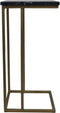 HSM Collection bijzettafel Marseille - 32x32x65 cm - Zwart/goud - Marmer/ijzer