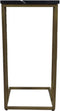 HSM Collection bijzettafel Marseille - 32x32x65 cm - Zwart/goud - Marmer/ijzer