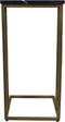 HSM Collection bijzettafel Marseille - 32x32x65 cm - Zwart/goud - Marmer/ijzer