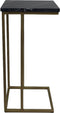 HSM Collection bijzettafel Marseille - 32x32x65 cm - Zwart/goud - Marmer/ijzer