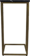 HSM Collection bijzettafel Marseille - 32x32x65 cm - Zwart/goud - Marmer/ijzer