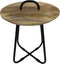 HSM Collection Bijzettafel Met Handvat Ø45cm Naturel/Zwart Mangohout/Metaal