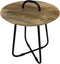 HSM Collection Bijzettafel Met Handvat Ø45cm Naturel/Zwart Mangohout/Metaal